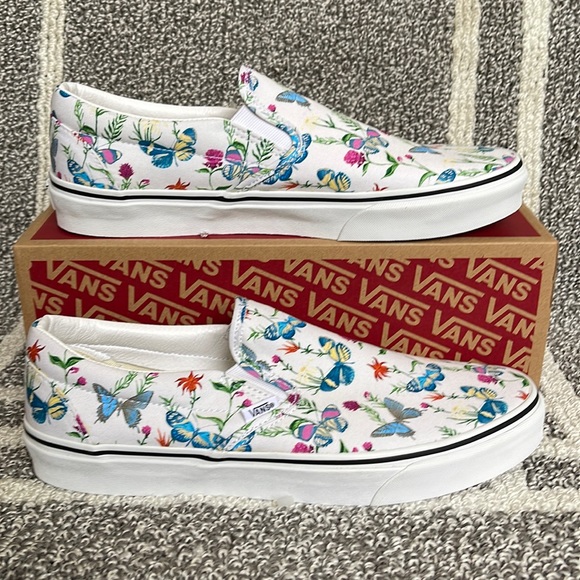 Vans Classic Slip-On Butterfly Floral Marshmallow MENS - Picture 2 of 16